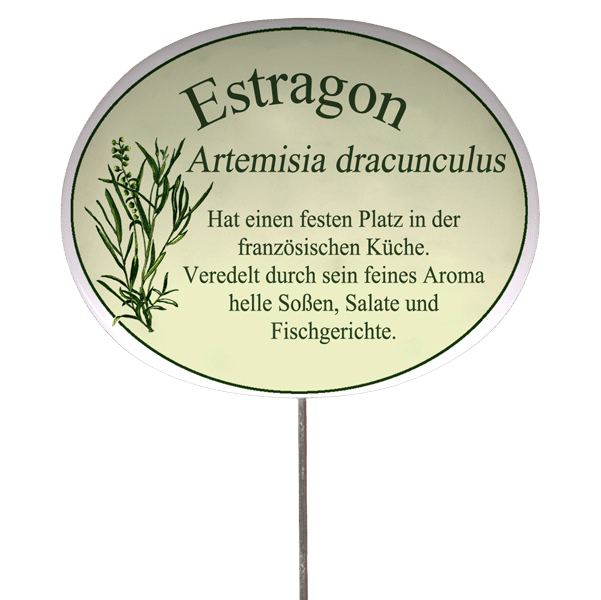 Kräuterschild mit Beschreibung (verschiedene Motive)