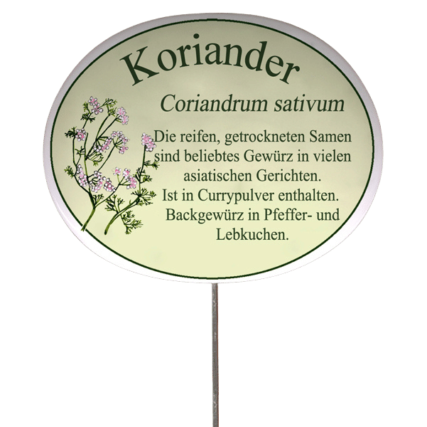 Kräuterschild mit Beschreibung (verschiedene Motive)