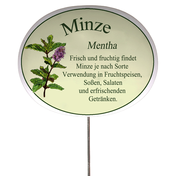 Kräuterschild mit Beschreibung (verschiedene Motive)