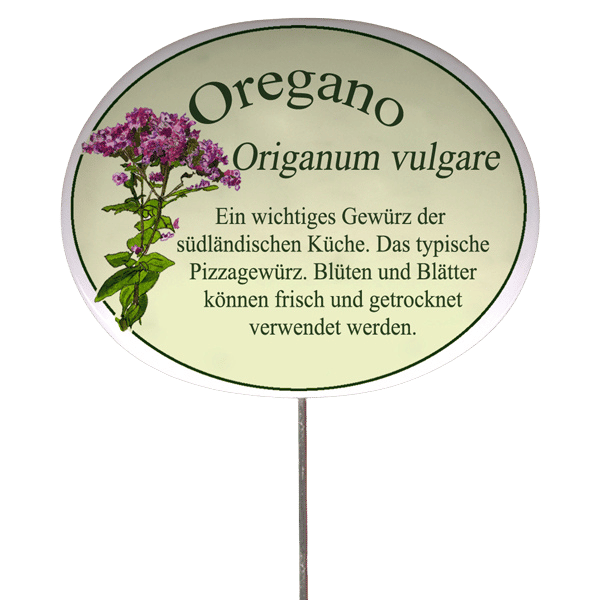 Kräuterschild mit Beschreibung (verschiedene Motive)