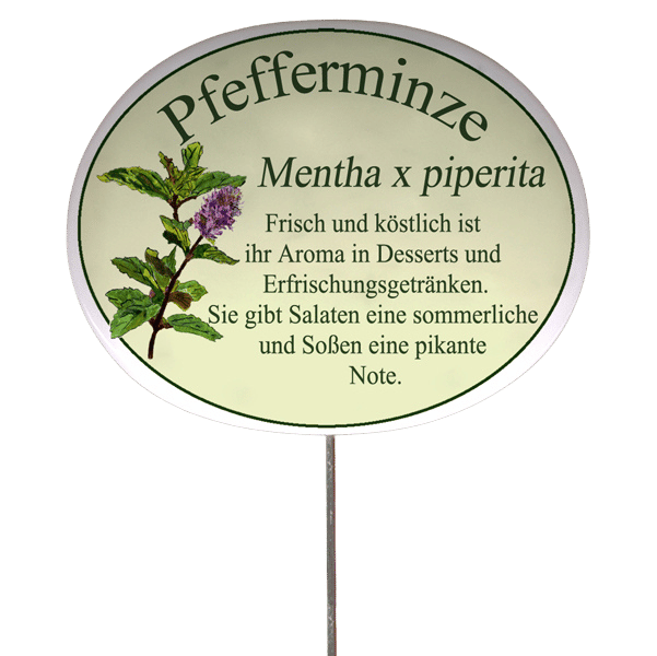 Kräuterschild mit Beschreibung (verschiedene Motive)