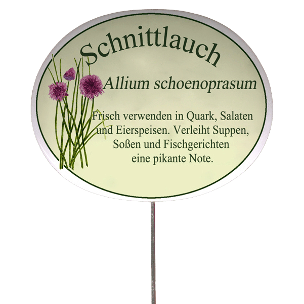 Kräuterschild mit Beschreibung (verschiedene Motive)