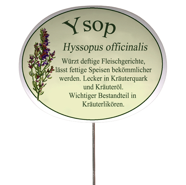 Kräuterschild mit Beschreibung (verschiedene Motive)