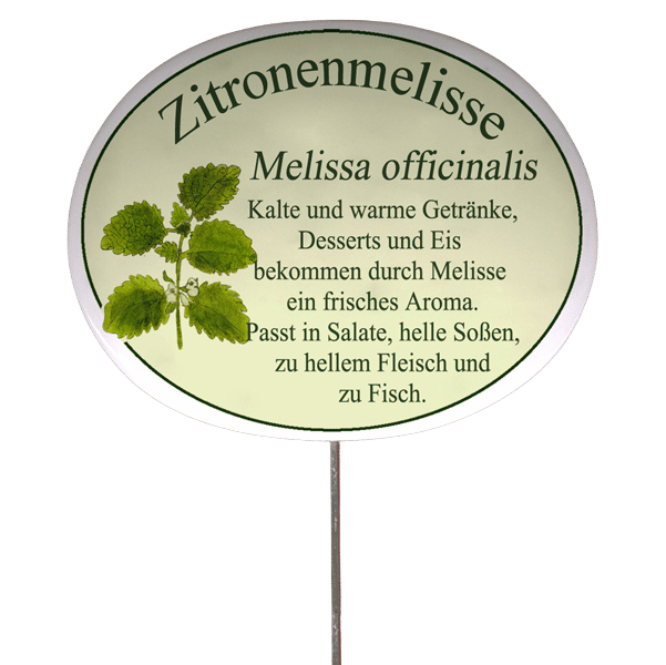 Kräuterschild mit Beschreibung (verschiedene Motive)