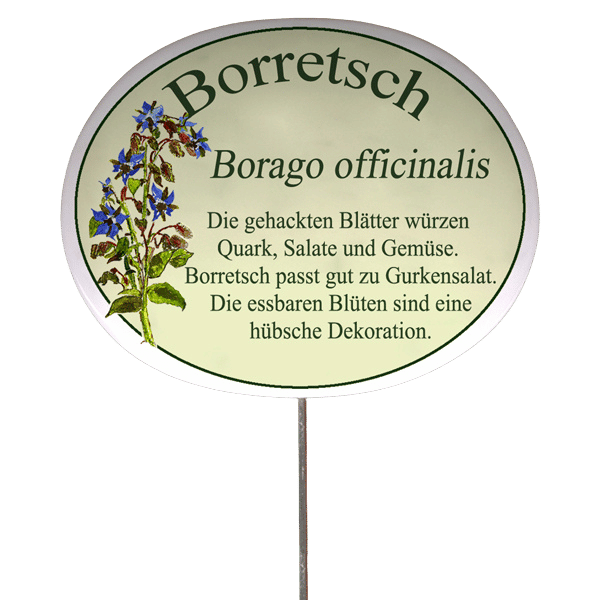 Kräuterschild mit Beschreibung (verschiedene Motive)