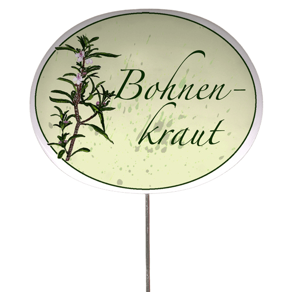 Kräuterschild mit Pflanzenskizze (verschiedene Motive)