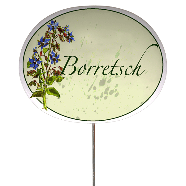 Kräuterschild mit Pflanzenskizze (verschiedene Motive)