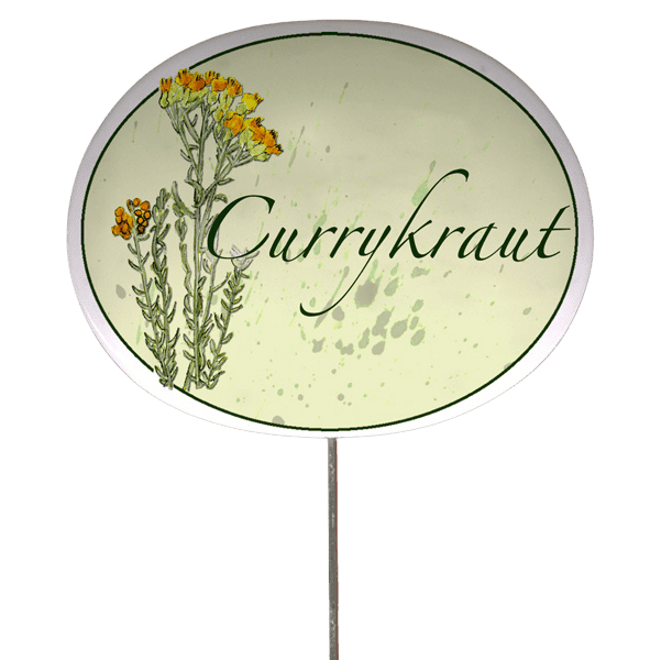 Kräuterschild mit Pflanzenskizze (verschiedene Motive)
