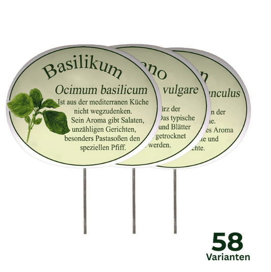 Kräuterschild mit Beschreibung (verschiedene Motive)