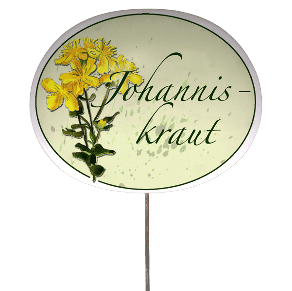 Kräuterschild mit Pflanzenskizze (verschiedene Motive)