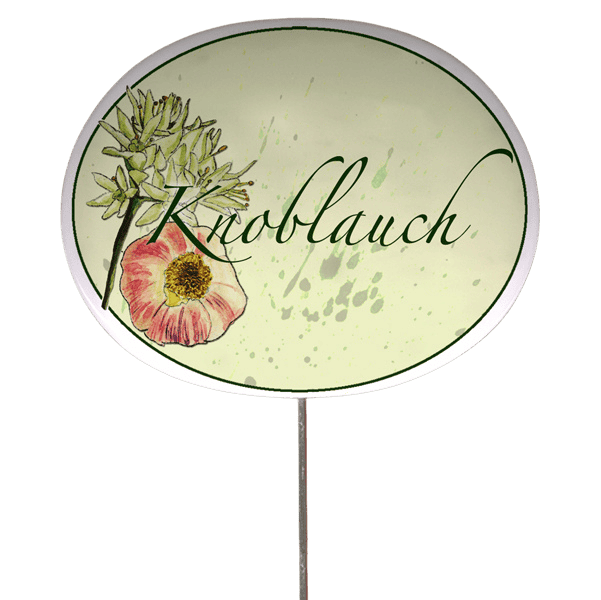 Kräuterschild mit Pflanzenskizze (verschiedene Motive)