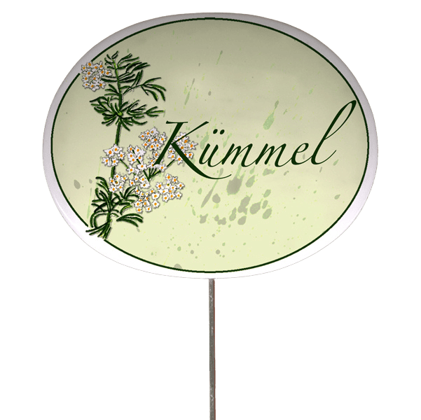 Kräuterschild mit Pflanzenskizze (verschiedene Motive)