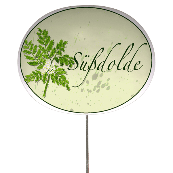 Kräuterschild mit Pflanzenskizze (verschiedene Motive)