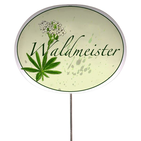 Kräuterschild mit Pflanzenskizze (verschiedene Motive)