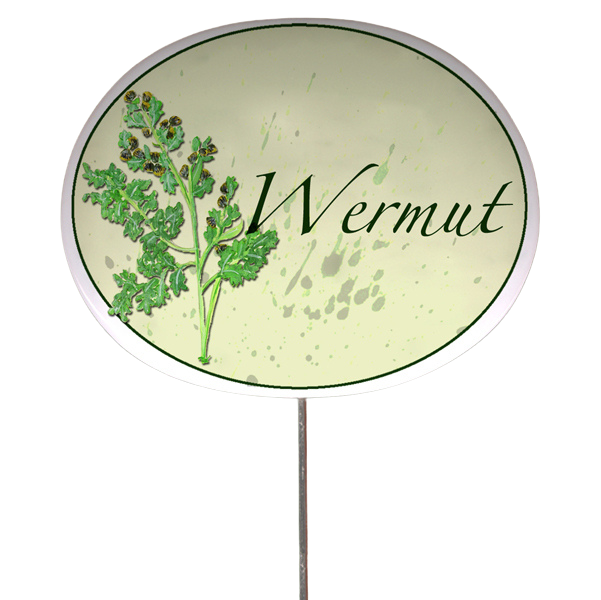 Kräuterschild mit Pflanzenskizze (verschiedene Motive)
