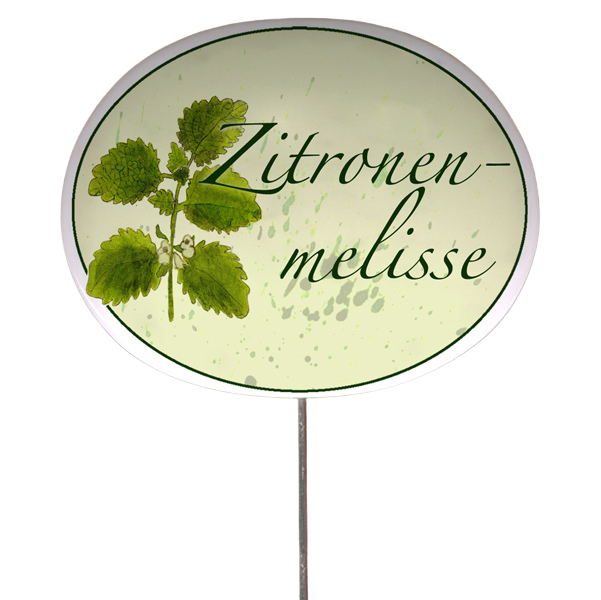 Kräuterschild mit Pflanzenskizze (verschiedene Motive)