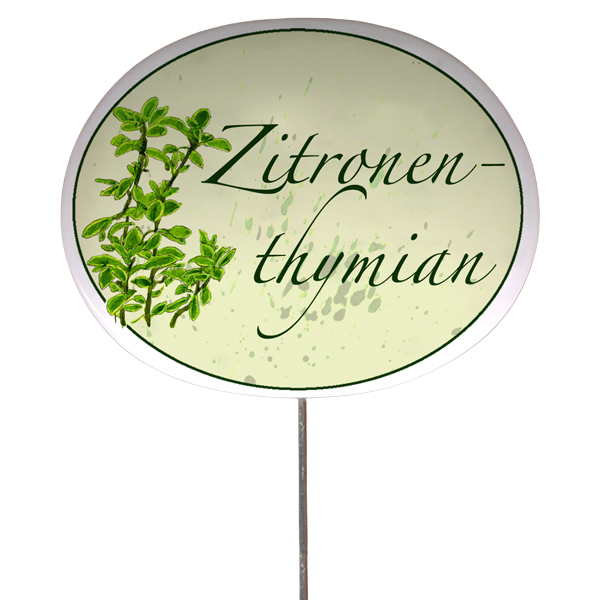 Kräuterschild mit Pflanzenskizze (verschiedene Motive)