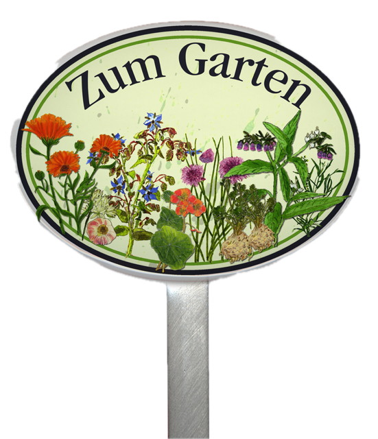 Schilder für verschiedene Gartenbereiche (verschiedene Motive)