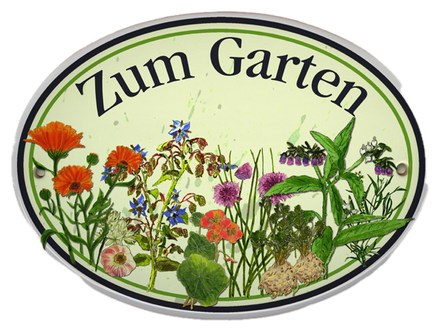 Schilder für verschiedene Gartenbereiche (verschiedene Motive)