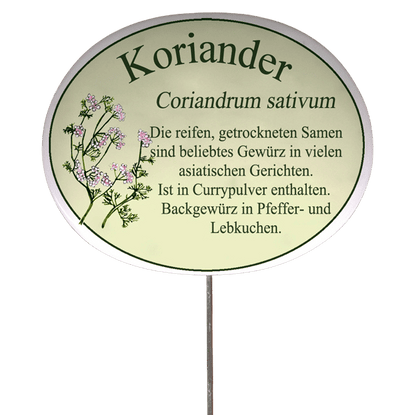 Kräuterschild mit Beschreibung (verschiedene Motive)