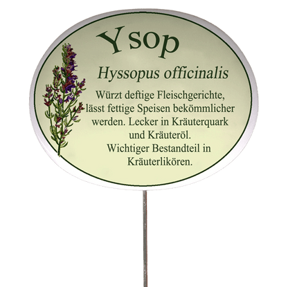 Kräuterschild mit Beschreibung (verschiedene Motive)