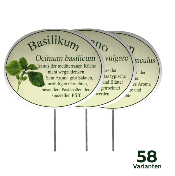 Kräuterschild mit Beschreibung (verschiedene Motive)