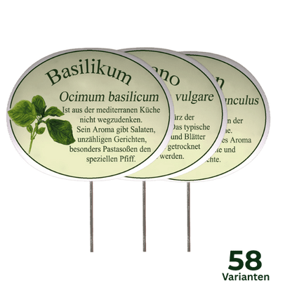 Kräuterschild mit Beschreibung (verschiedene Motive)