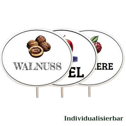 Obstschild mit Skizze und individueller Beschriftung